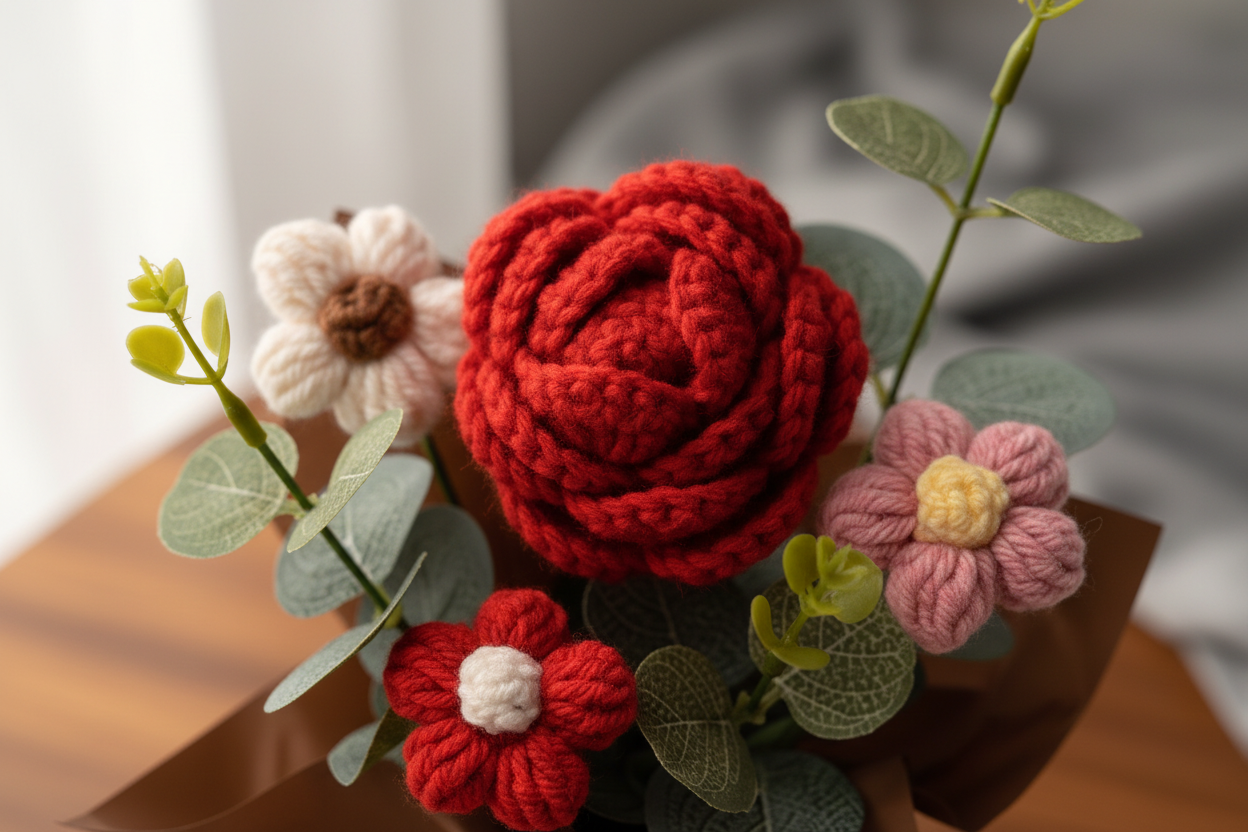 Crochet Rose Detail Close-up