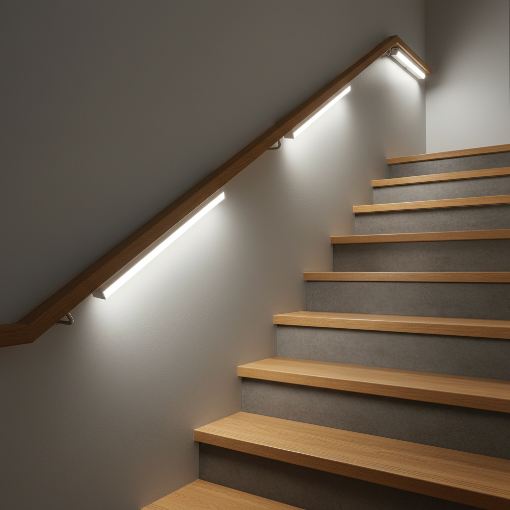 LED light on staircase
