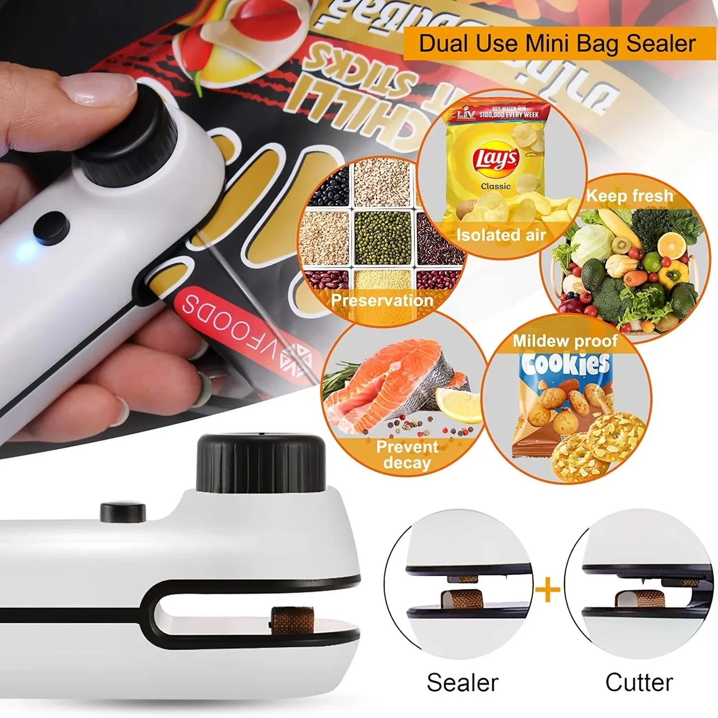 Mini Heat Sealer and Bag Cutter by Valenic