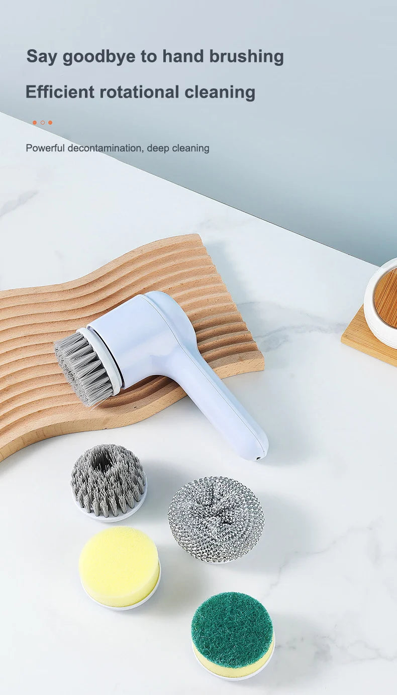 Rechargeable Electric Cleaning Brush for Kitchen and Bathroom Surfaces by Valenic