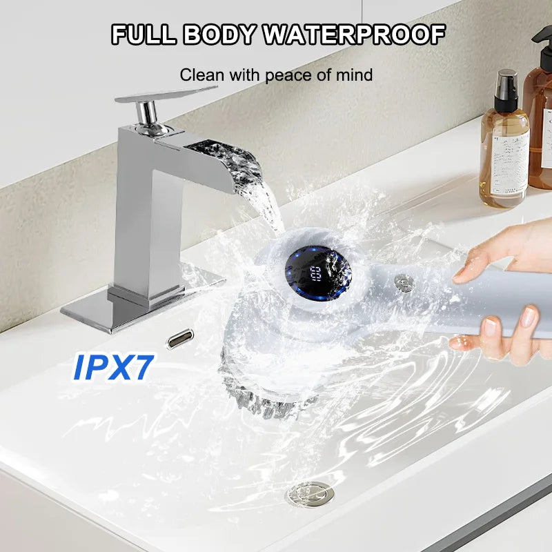 Rechargeable Electric Cleaning Brush for Kitchen and Bathroom Surfaces by Valenic